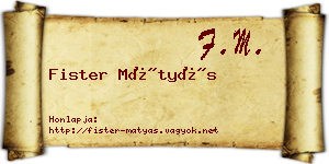 Fister Mátyás névjegykártya