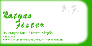 matyas fister business card